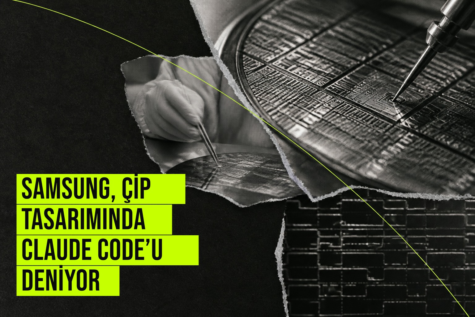 Samsung mühendisleri çip doğrulama süreçlerinde Claude Code yapay zeka asistanını test ederken iş istasyonlarında kod ekranları ve yonga şemaları inceliyor