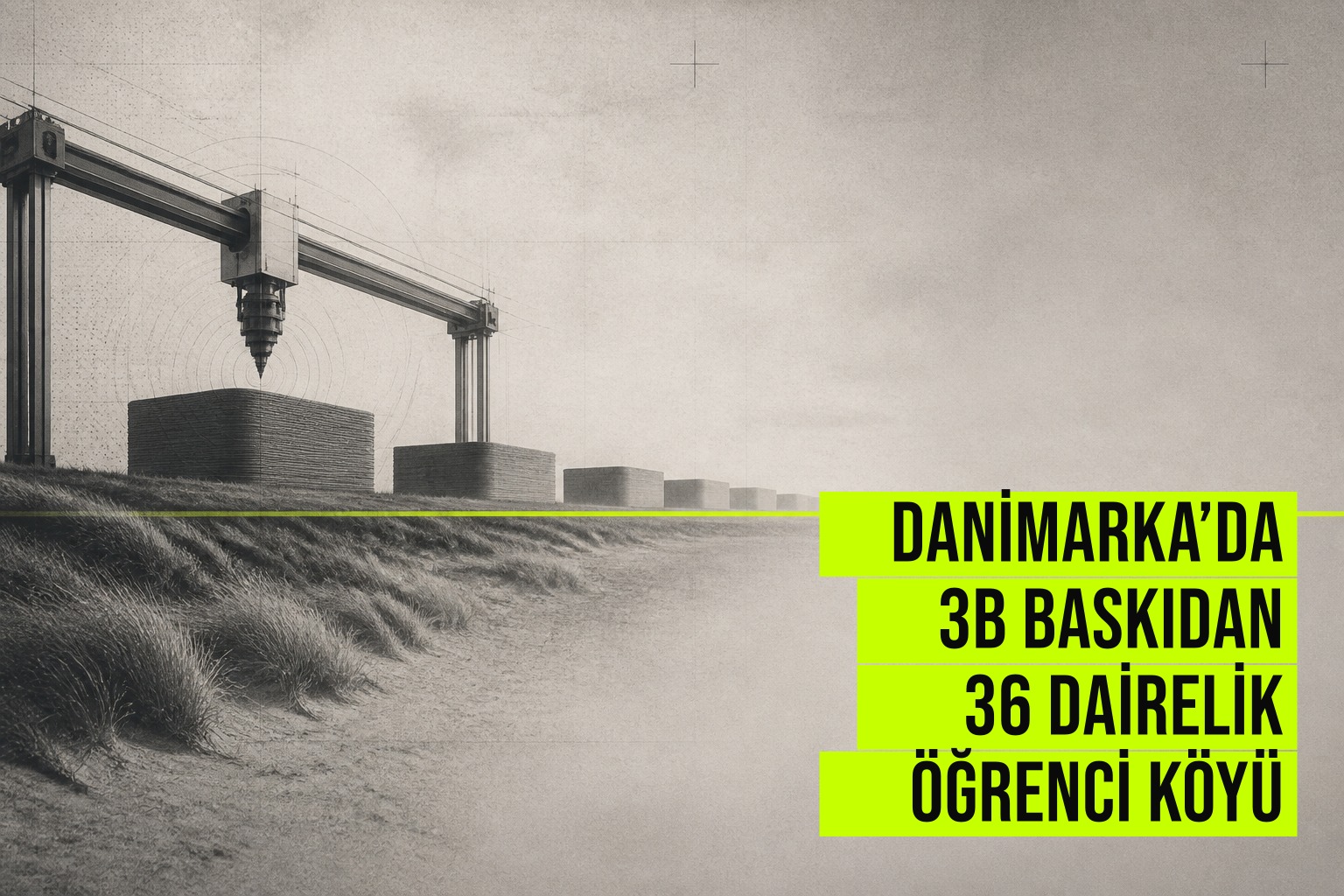 Danimarka’da 3B baskı yöntemiyle inşa edilen Skovsporet öğrenci köyü, 6 binada 36 daireden oluşan modern bir yerleşke olarak öne çıkıyor.