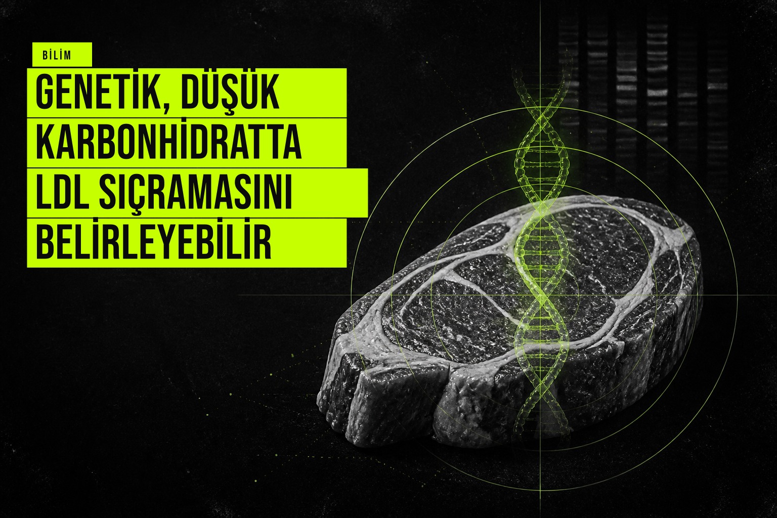Düşük karbonhidratlı diyetlerde doymuş yağ tüketimi ve genetik faktörlerin LDL kolesterolü yükseltme etkisini gösteren bilimsel analiz grafiği