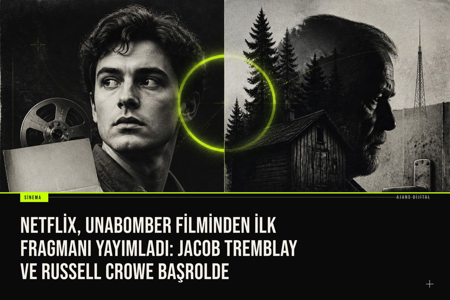 Netflix'in yeni Unabomber filmi için ilk fragmanda Jacob Tremblay ve Russell Crowe birlikte yer alıyor, 25 Eylül 2026'da yayınlanacak.