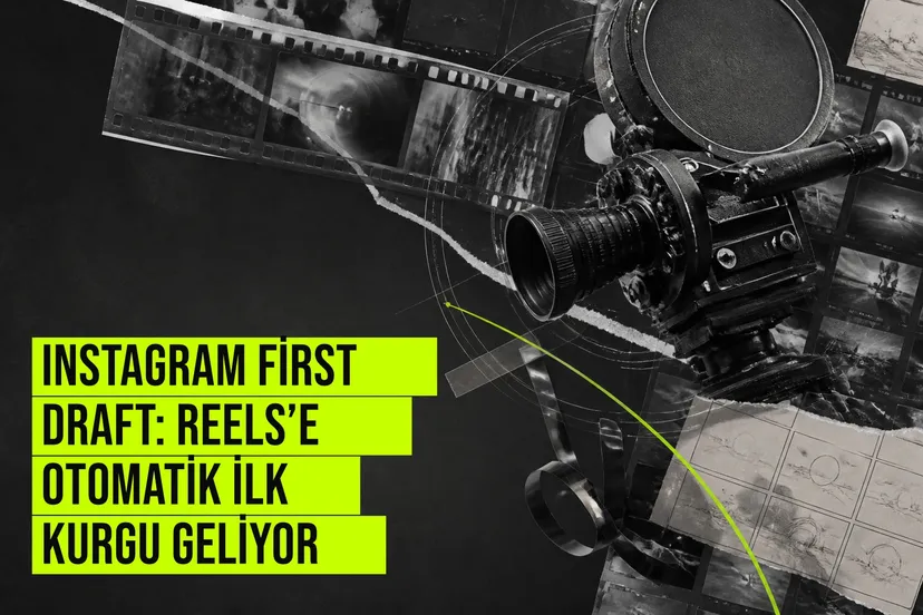 Instagram Reels uygulamasındaki yeni First Draft özelliği, akıllı telefon ekranında otomatik video kurgu aracını gösteriyor.