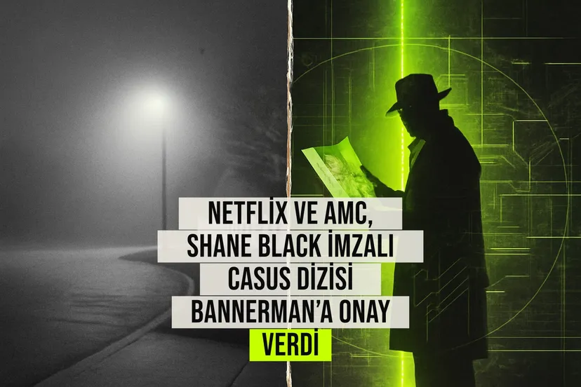 Netflix ve AMC'nin Shane Black yönetmenliğinde yapımı başlayan Bannerman casus dizisi için hazırlanan tanıtım görselinde aksiyon atmosferi öne çıkıyor.