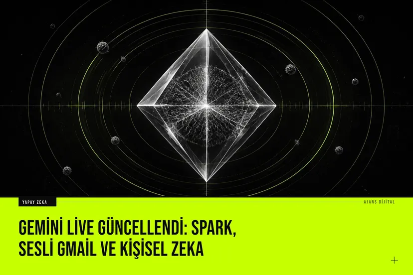 Google Gemini Live yapay zeka asistanına Spark entegrasyonu, sesli Gmail kontrolü ve Kişisel Zeka özellikleri eklendi.