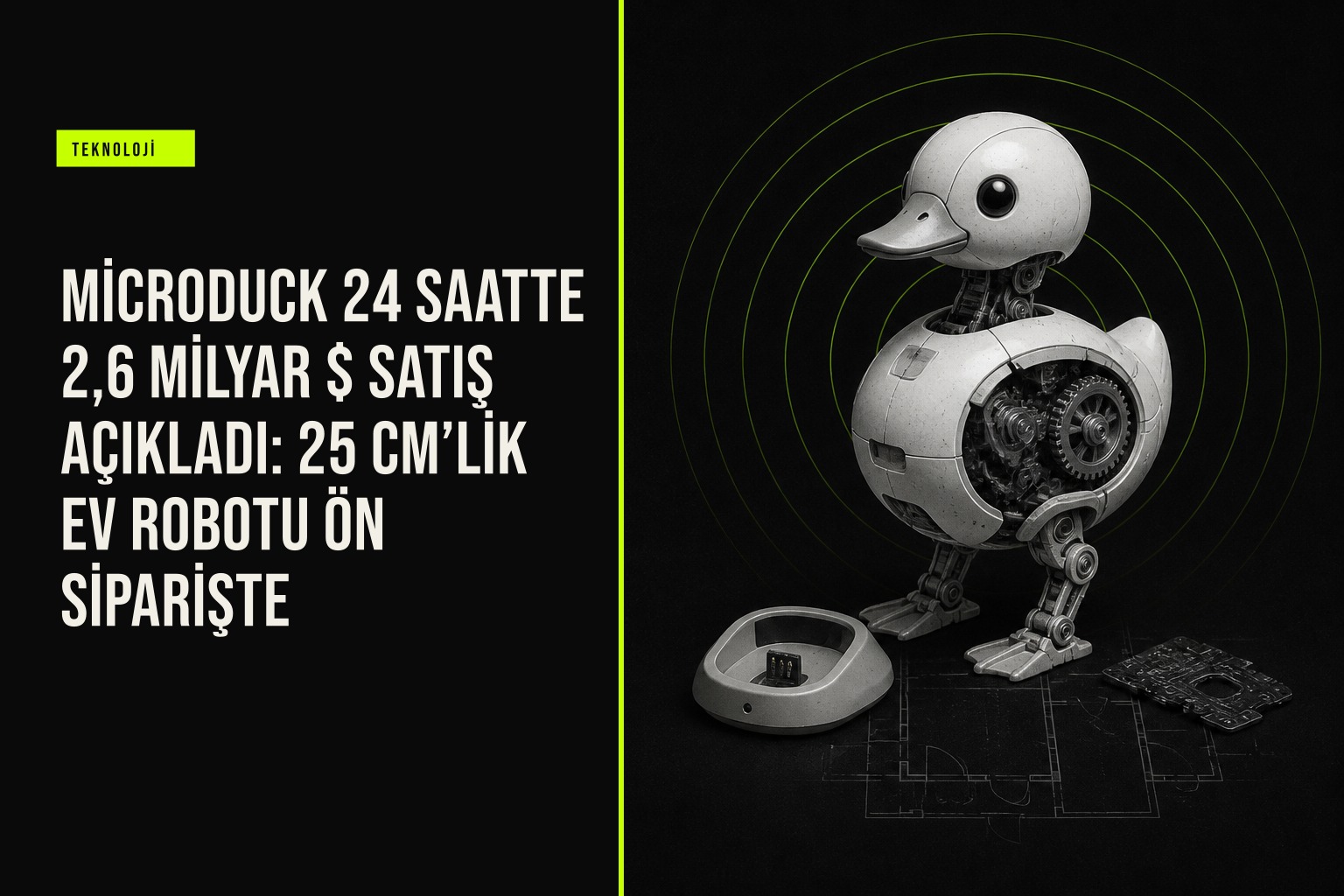 Pollen Robotics'in 25 santimetrelik açık kaynaklı iki ayaklı ev robotu MicroDuck ön siparişte 399 dolara satılıyor.
