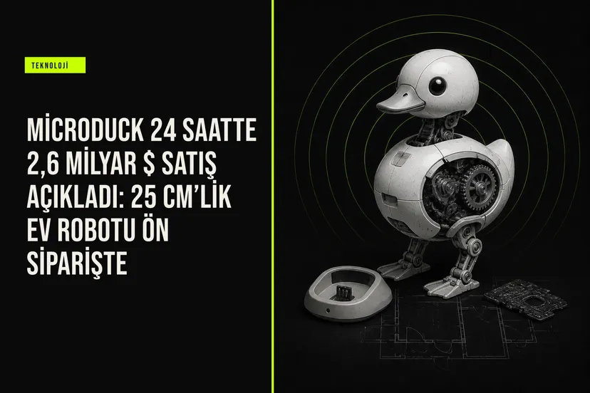 Pollen Robotics'in 25 santimetrelik açık kaynaklı iki ayaklı ev robotu MicroDuck ön siparişte 399 dolara satılıyor.