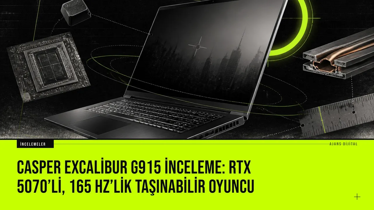 Casper Excalibur G915, ince gövdesinde Intel Core i7-13620H ve RTX 5070 ile 165 Hz ekran sunan taşınabilir oyuncu dizüstü bilgisayarı