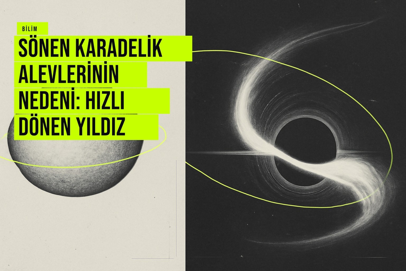 Süper kütleli kara deliğin yakınında hızla dönen bir yıldızın, tekrarlayan gelgit bozulumu sırasında her geçişte sönen parlak alevler ürettiği simülasyon görüntüsü