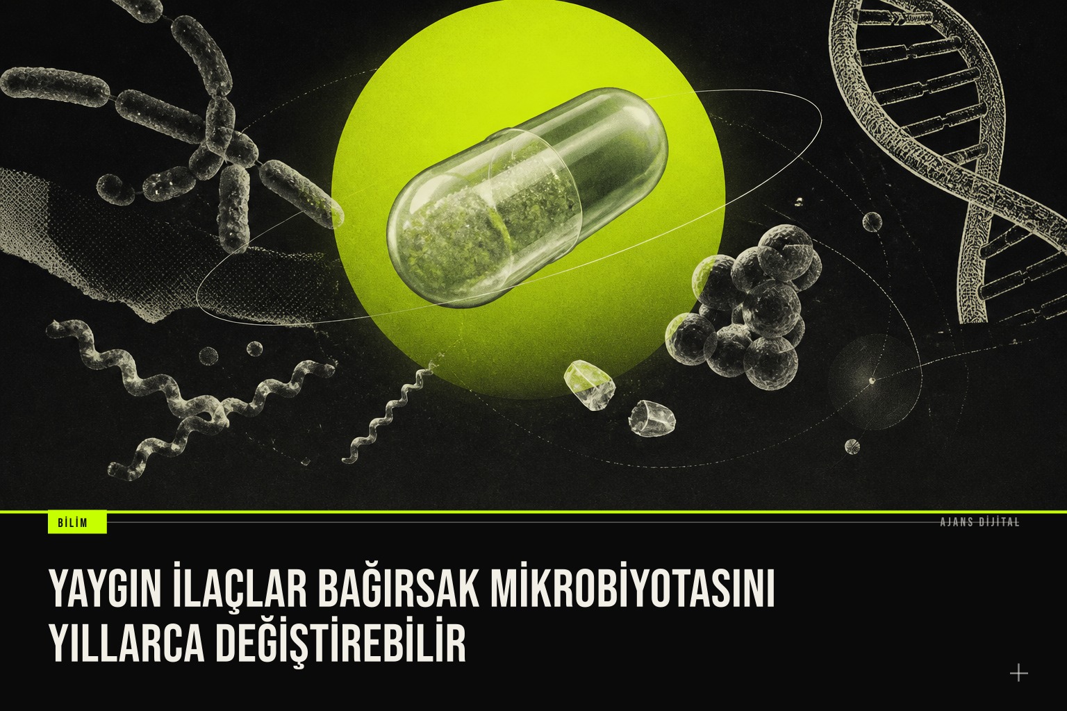 Antibiyotik, antidepresan, beta bloker, PPI ve benzodiazepinlerin bağırsak mikrobiyotasına yıllarca etkisini gösteren çalışma görseli