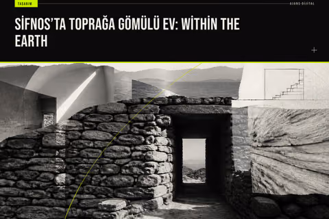 Sifnos adasında kuru yığma taş terasların içine gömülü Within the Earth evi manzaraya değil araziye uyumu sağlıyor.