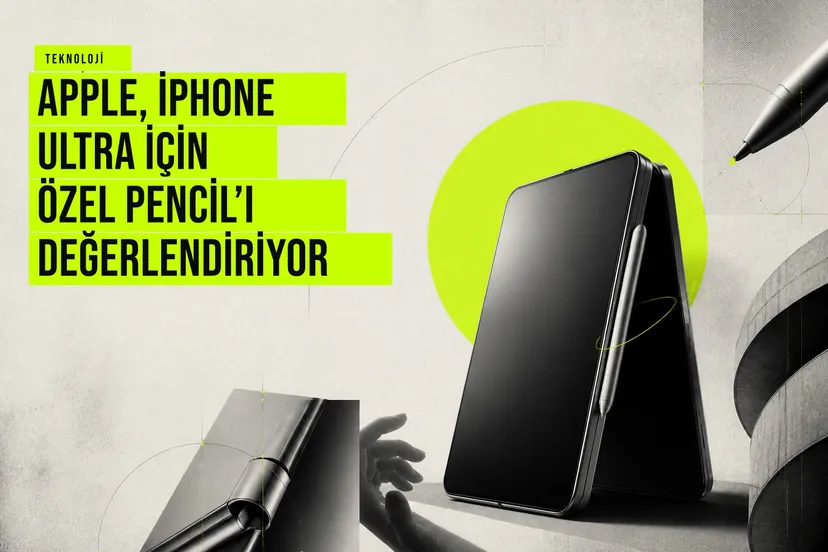 Apple’ın katlanabilir iPhone Ultra modeli için yan kenara manyetik tutunan kısa bir Apple Pencil seçeneği üzerinde çalıştığı anlatılıyor.