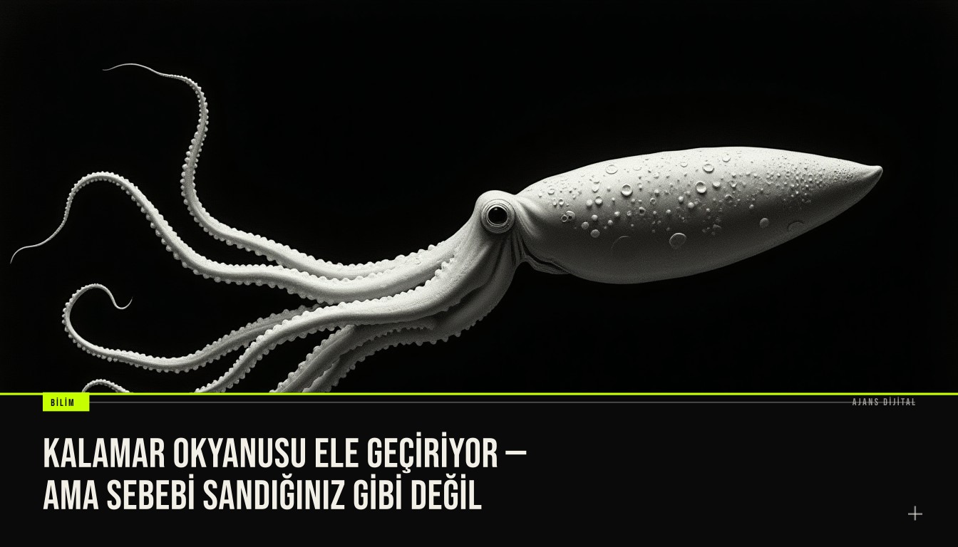 resim, geniş okyanus alanında bir grup kalamarın yüzerken dalga içinde çabuk hareket ettiğini gösteren underwater fotoğrafı