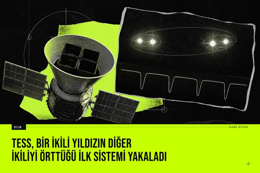 NASA TESS teleskobu tarafından keşfedilen dörtlü yıldız sisteminde bir ikili yıldızın diğer ikiliyi örttüğü nadir gök olayı