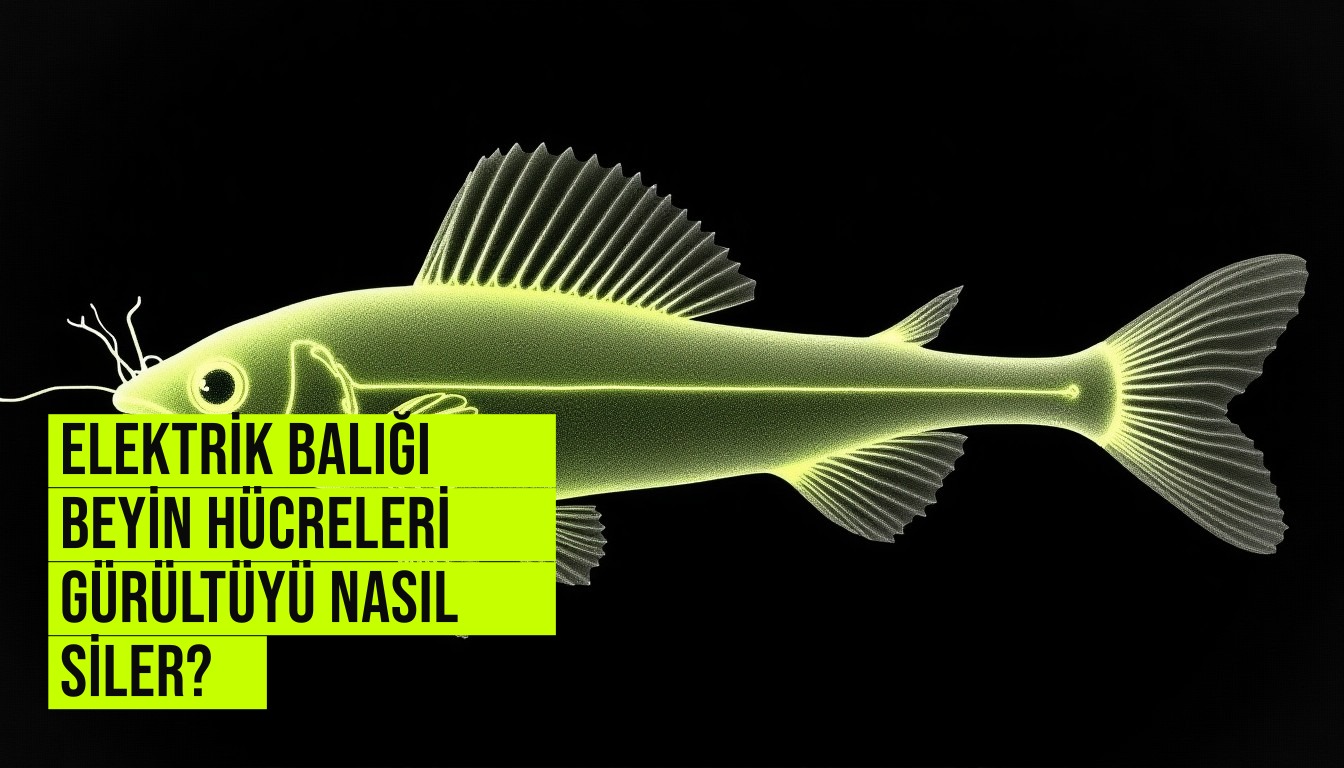 African zayıf elektrik balığının beyin devresinde hızlı ve yavaş plastisite hücrelerinin gürültüyü bastırma mekanizması gösteriliyor.