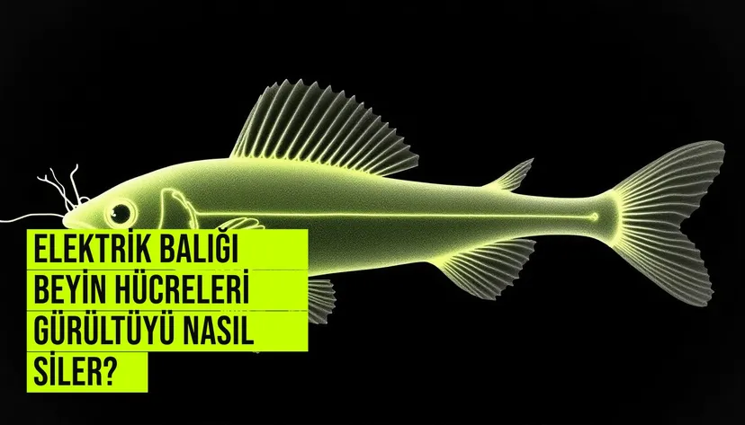 African zayıf elektrik balığının beyin devresinde hızlı ve yavaş plastisite hücrelerinin gürültüyü bastırma mekanizması gösteriliyor.