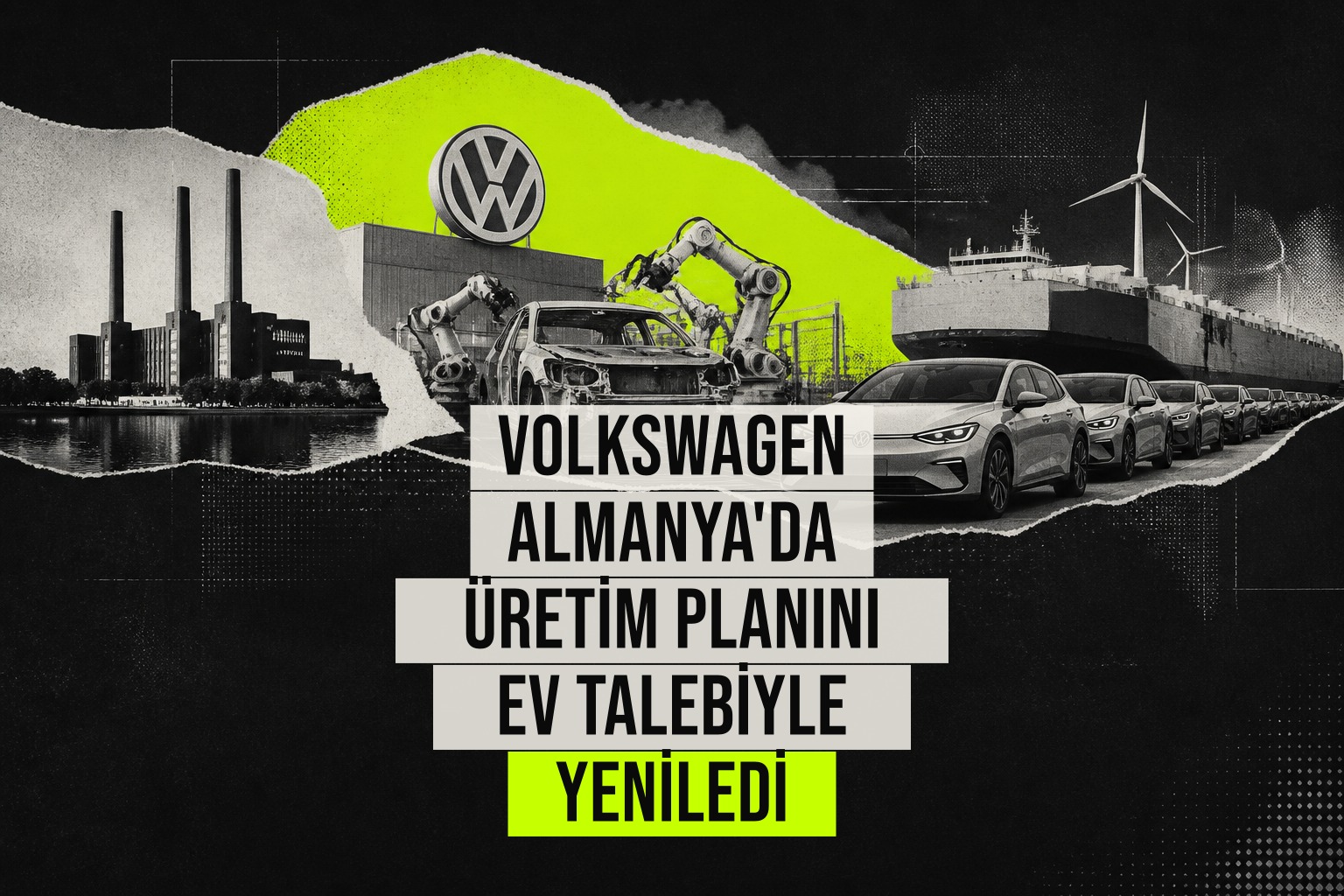 Volkswagen Almanya'da üretim planını EV talebiyle yeniledi haberi için üretilen kapak görseli