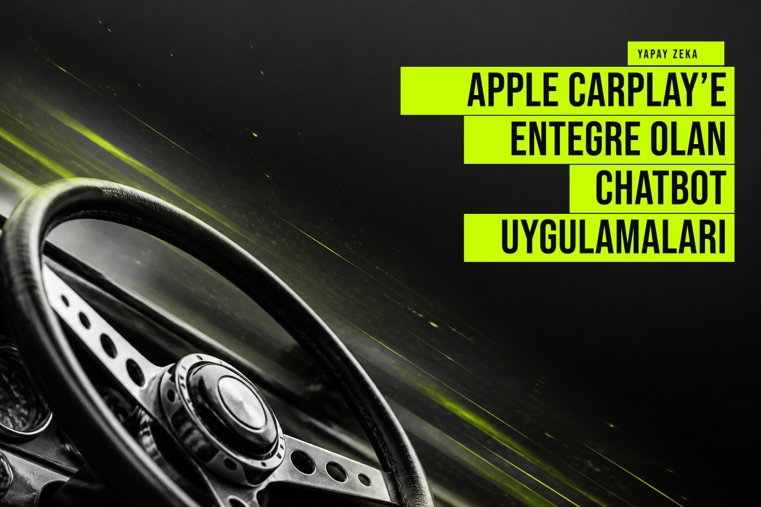 Apple CarPlay ekranında ChatGPT, Claude ve Grok gibi yapay zeka asistanlarının sesli komutlarla kullanımını gösteren bir araç içi arayüz.