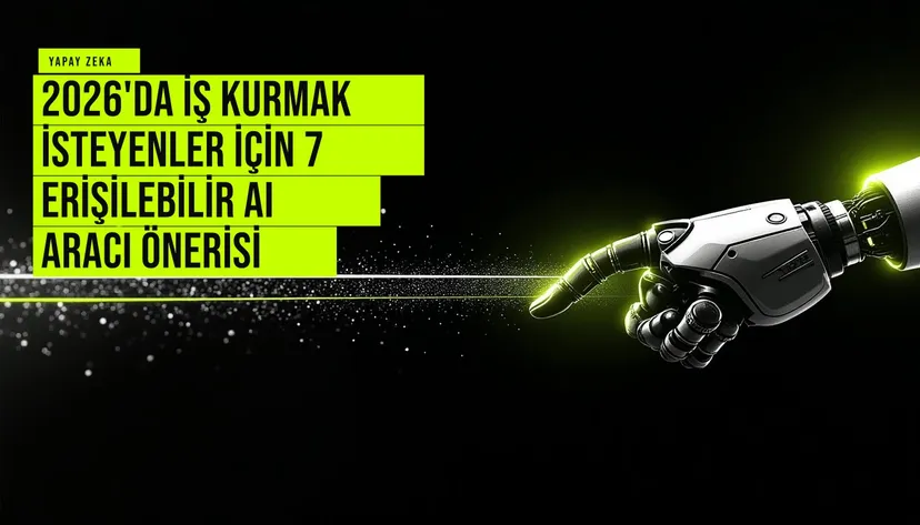 fotoğraf 2026’da iş kurmak isteyenler için önerilen sette erişilebilir yapay zeka aracının ekran görüntüsü, simge ve kullanım arayüzü gösteriyor