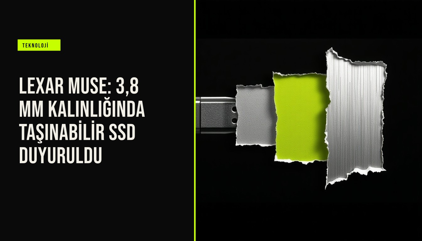 Lexar'ın yalnızca 3,8 milimetre kalınlığıyla dikkat çeken Muse taşınabilir SSD modeli, manyetik bağlantı kablosu ve 1 TB'a kadar depolama seçeneğiyle teknoloji tutkunlarının beğenisine sunuldu.