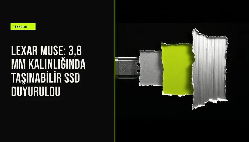 Lexar'ın yalnızca 3,8 milimetre kalınlığıyla dikkat çeken Muse taşınabilir SSD modeli, manyetik bağlantı kablosu ve 1 TB'a kadar depolama seçeneğiyle teknoloji tutkunlarının beğenisine sunuldu.