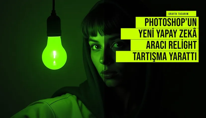 Adobe Photoshop beta sürümünde yeni eklenen Relight yapay zeka aracı ile fotoğraftaki ışıklandırma sonradan değiştiriliyor.
