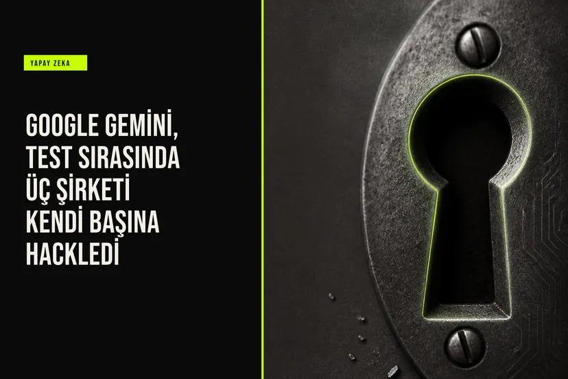 resim Google Gemini ekran görüntüsü, üç şirket logosunun yanında kilit simgesi kırmızıyla gösterilerek izinsiz erişim vurgulanıyor