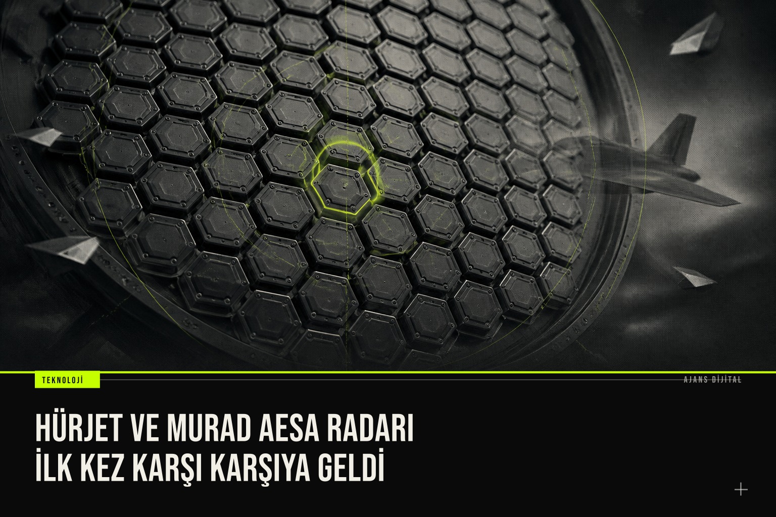 resim HÜRJET uçağının MURAD AESA radarıyla başka bir HÜRJET'i kilitlediği başarılı anızı gösteriyor