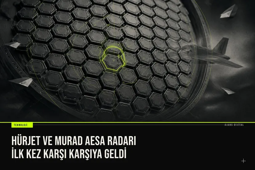 resim HÜRJET uçağının MURAD AESA radarıyla başka bir HÜRJET'i kilitlediği başarılı anızı gösteriyor
