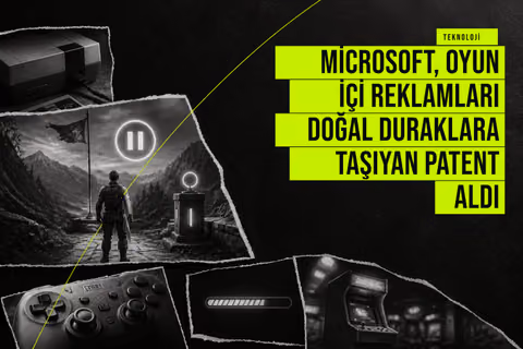 Microsoft, oyun içi reklamları doğal duraklara taşıyan patent aldı haberi için üretilen kapak görseli