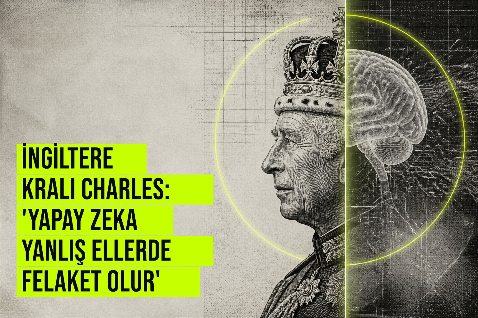 İngiltere Kralı Charles: 'Yapay zeka yanlış ellerde felaket olur' haberi için üretilen kapak görseli