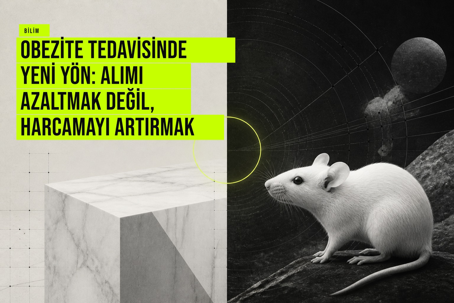 Bilim insanları obez farelerde iştahı değiştirmeden TOFA ile enerji harcamasını artırıp 4 haftada %18 kilo kaybı sağlayan yeni obezite tedavi yolunu test ediyor.