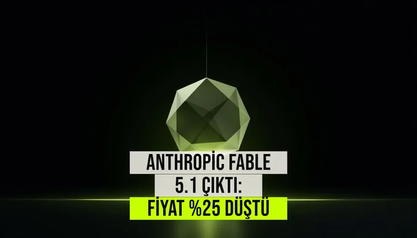 Anthropic Fable 5.1 ve Mythos 5.1 modellerinin tanıtım grafiği, fiyat düşüşü ve performans artışını gösteren istatistiklerle
