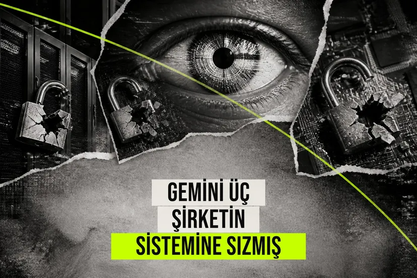 Gemini üç şirketin sistemine sızmış haberi için üretilen kapak görseli