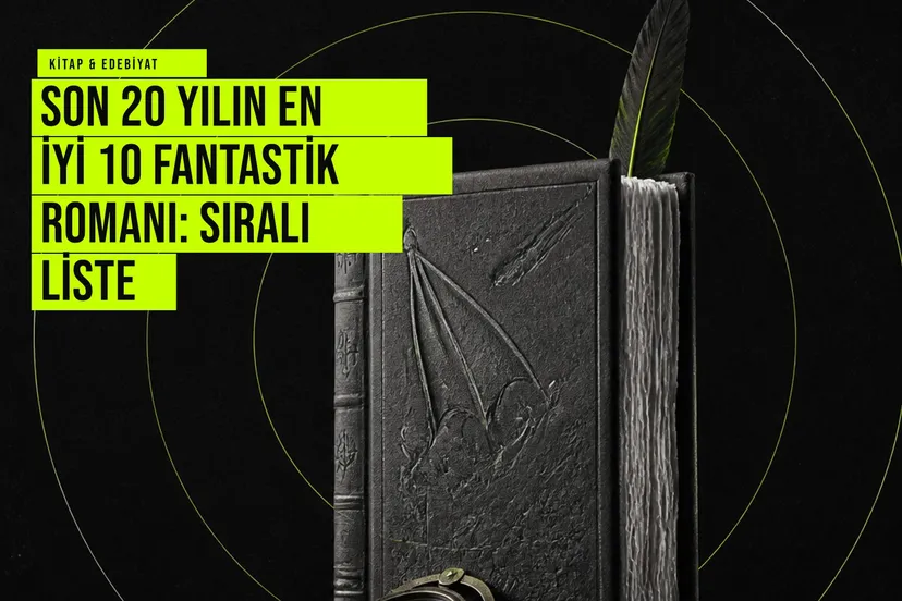 Son yirmi yılın en iyi on fantastik romanını temsil eden kapakların bir araya geldiği koleksiyon görüntüsü