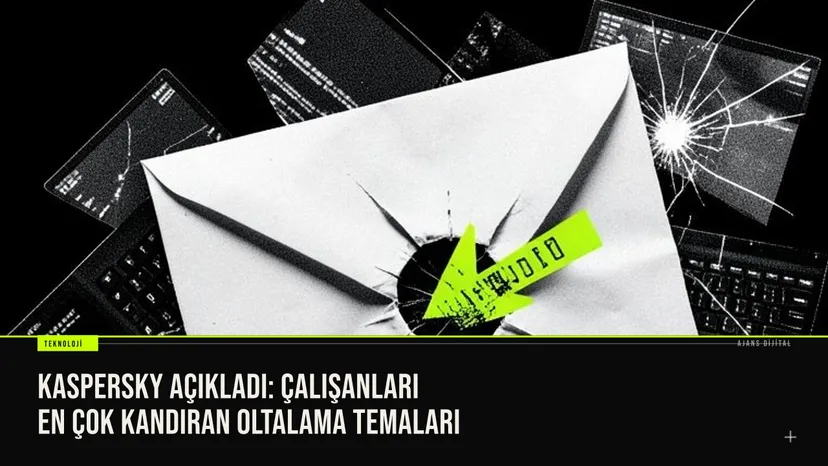 çalışanları en çok kandıran yapay zekâ ve teknoloji temalı oltalama e-postalarını gösteren bir analiz görseli.