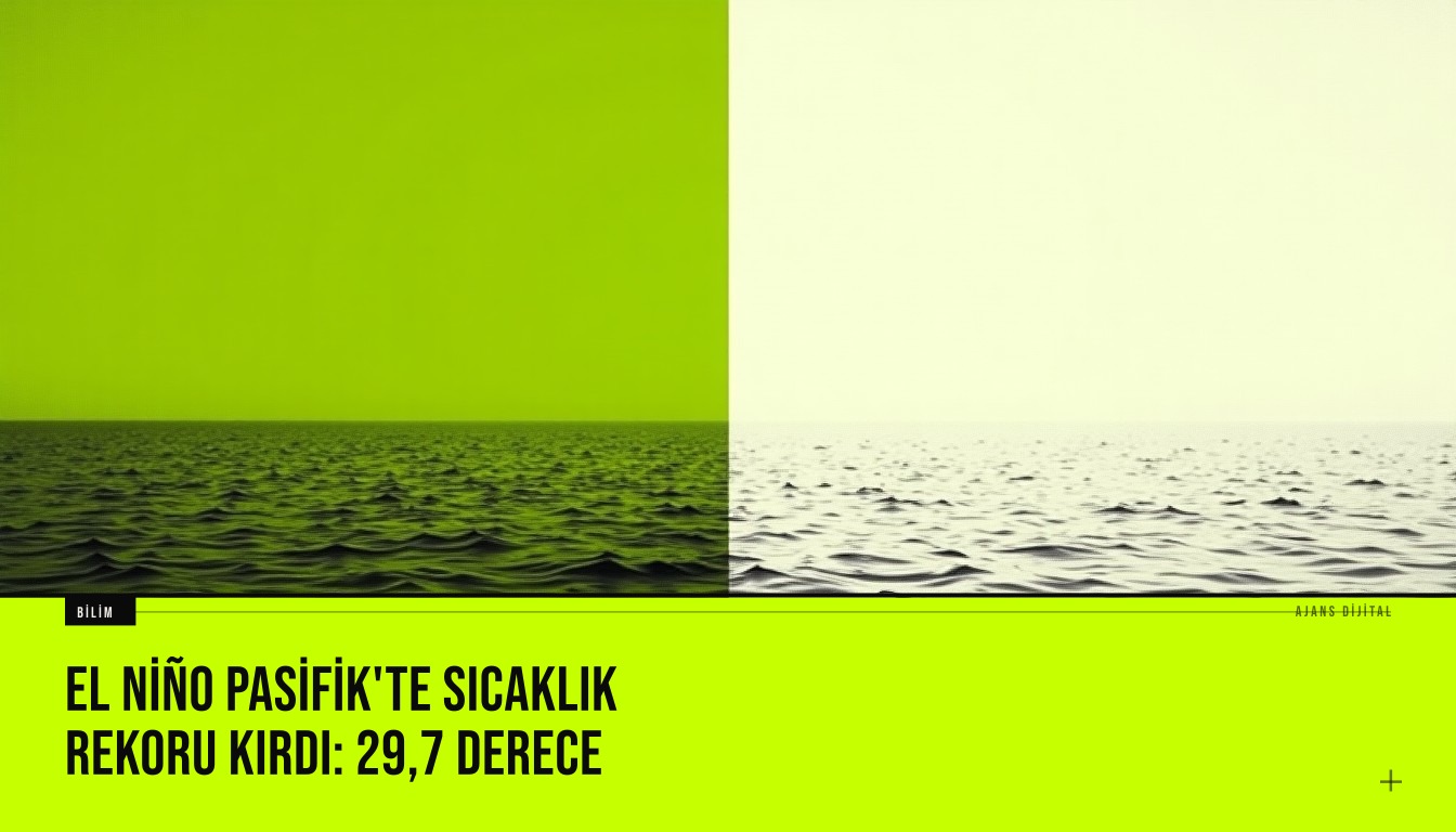 Pasifik Okyanusu'nda El Niño etkisiyle ölçülen 29,7°C'lik rekor deniz yüzeyi sıcaklığını gösteren harita