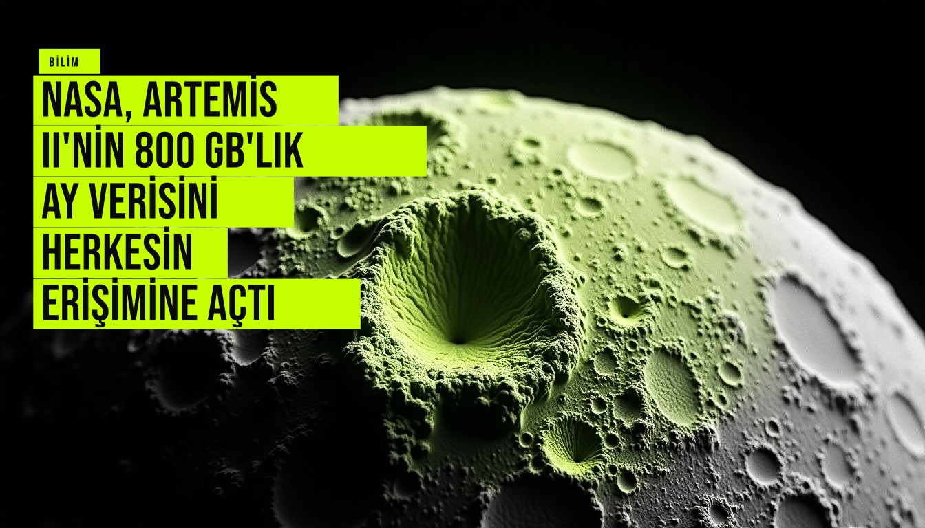 NASA Artemis II görevinden toplanan yaklaşık 800 GB Ay verisi ve bilimsel analiz sonuçlarını gösterir