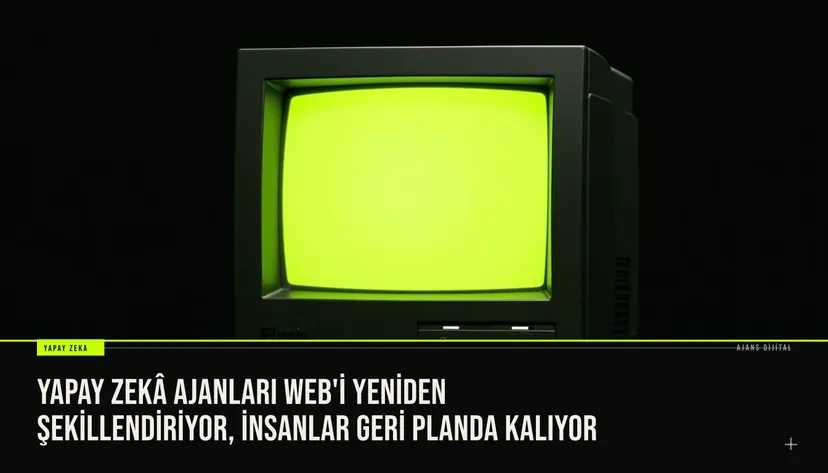 yapay zekâ ajanlarının web sitelerini gezerek veri topladığı bir ortam, arka planda insan kullanıcıların göründüğü ekran görüntüsü