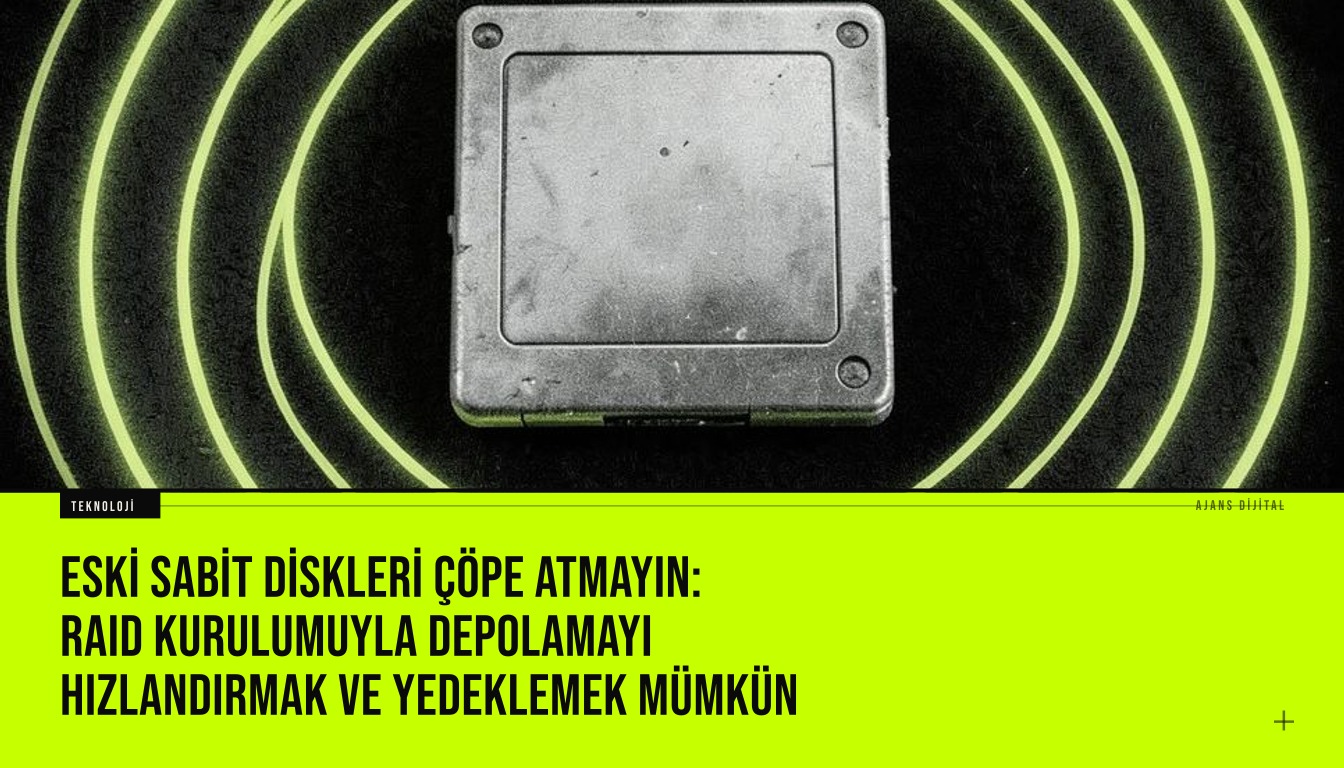 Eski sabit disklerin RAID yapılandırmasıyla hızlı ve yedekli depolama alanına dönüştürülmesini gösteren teknik kurulum görüntüsü