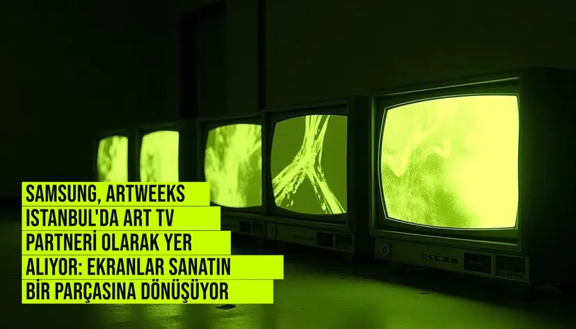 Samsung Artweeks Istanbul 2026 Akaretler Sıraevler'de sanatçıların video eserlerini sergileyen The Frame ekranları.