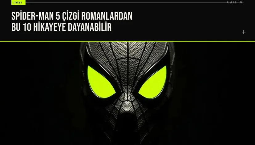 Spider-Man 5 için önerilen çizgi roman hikayelerinden Mister Negative, Kara Kedi ve Venom'lu Akrep karakterlerini gösteren bir poster