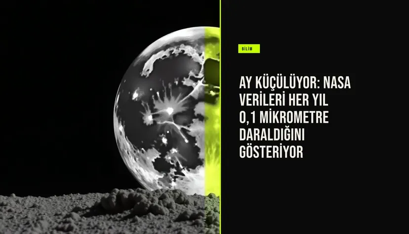 Ay yüzeyindeki fay hatları ve küçülme belirtilerini gösteren NASA LROC uydu görüntüsü, bilim insanlarının 45 metrelik daralma tespitini kanıtlıyor.