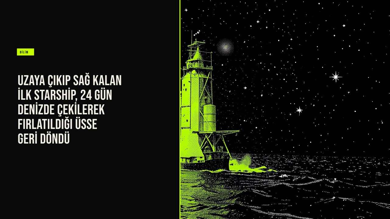 Uzaya çıkıp sağ kalan ilk Starship, 24 gün denizde çekilerek fırlatıldığı üsse geri döndü haberi için üretilen kapak görseli