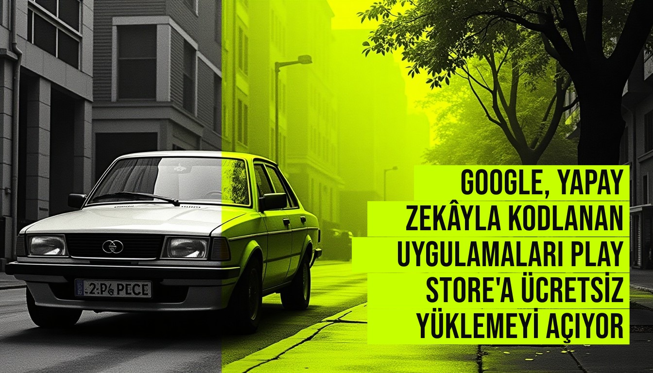 Google, yapay zekâyla kodlanan uygulamaları Play Store'a ücretsiz yüklemeyi açıyor haberi için üretilen kapak görseli