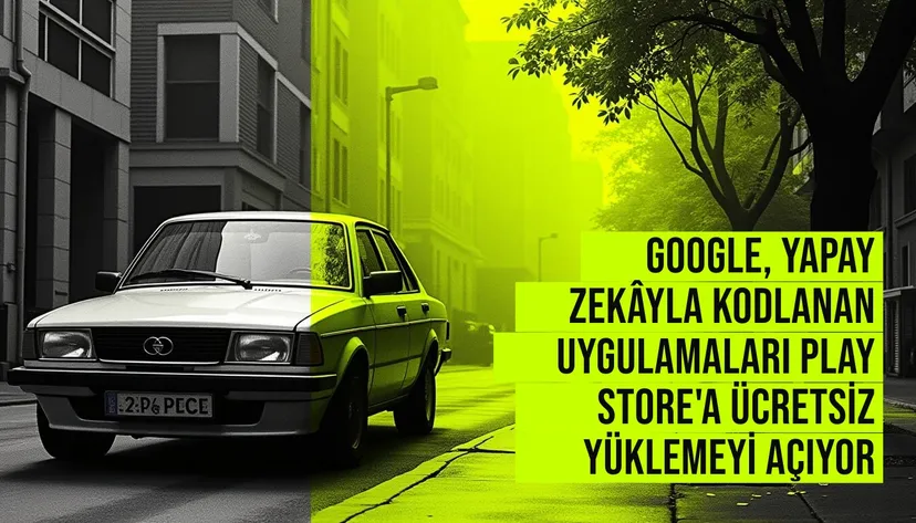 Google, yapay zekâyla kodlanan uygulamaları Play Store'a ücretsiz yüklemeyi açıyor haberi için üretilen kapak görseli