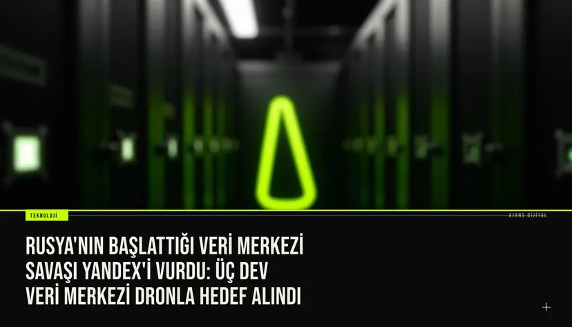 Rusya'nın başlattığı veri merkezi savaşı kapsamında Ukrayna tarafından drone ile vurduğu Yandex veri merkezlerinin yakını görüntüsü