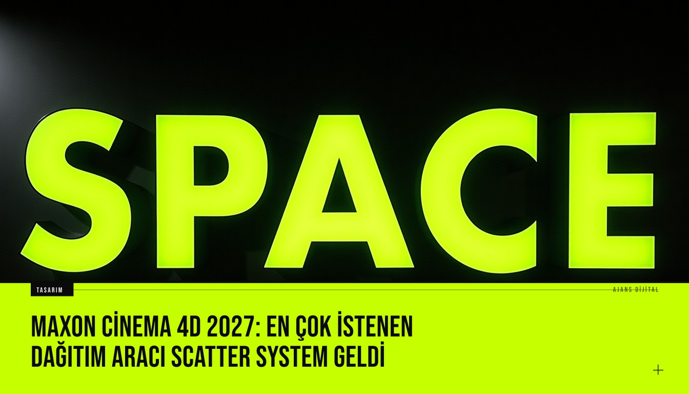 Cinema 4D 2027 arayüzünde Scatter System aracıyla oluşturulmuş yoğun orman ve kitle sahnesi önizlemesi
