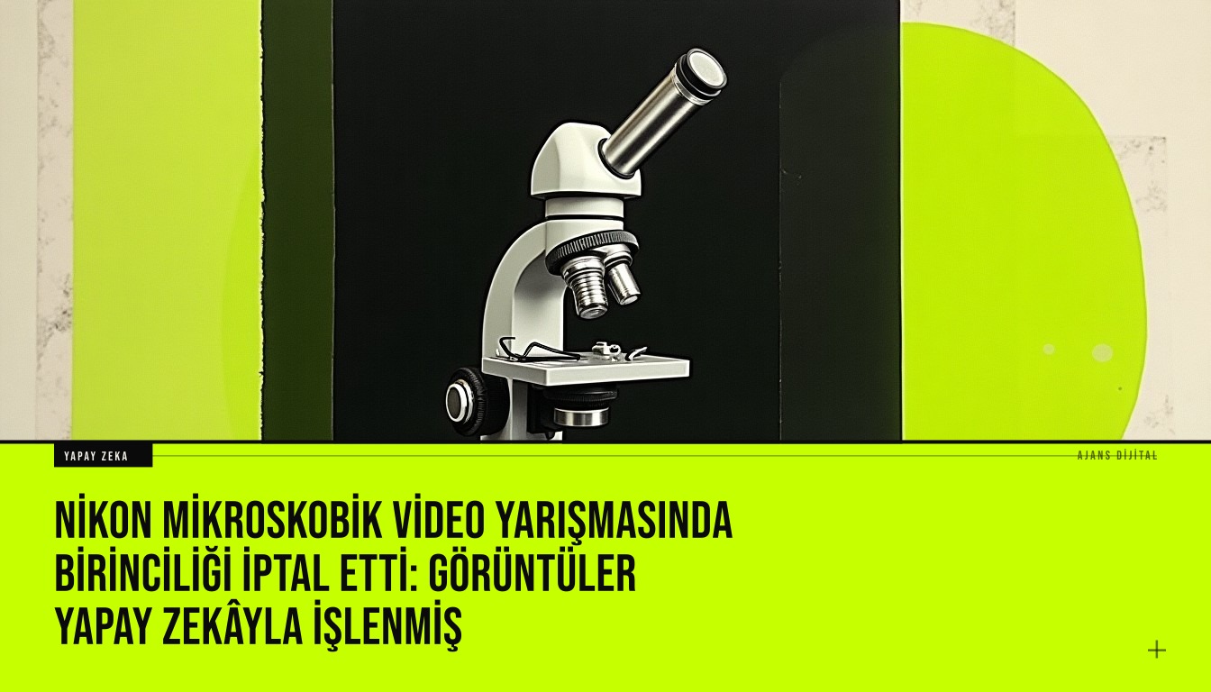 Nikon Small World in Motion mikroskobik video yarışmasında yapay zeka tarafından işlenerek üretilmiş bir görüntüyü gösteriyor