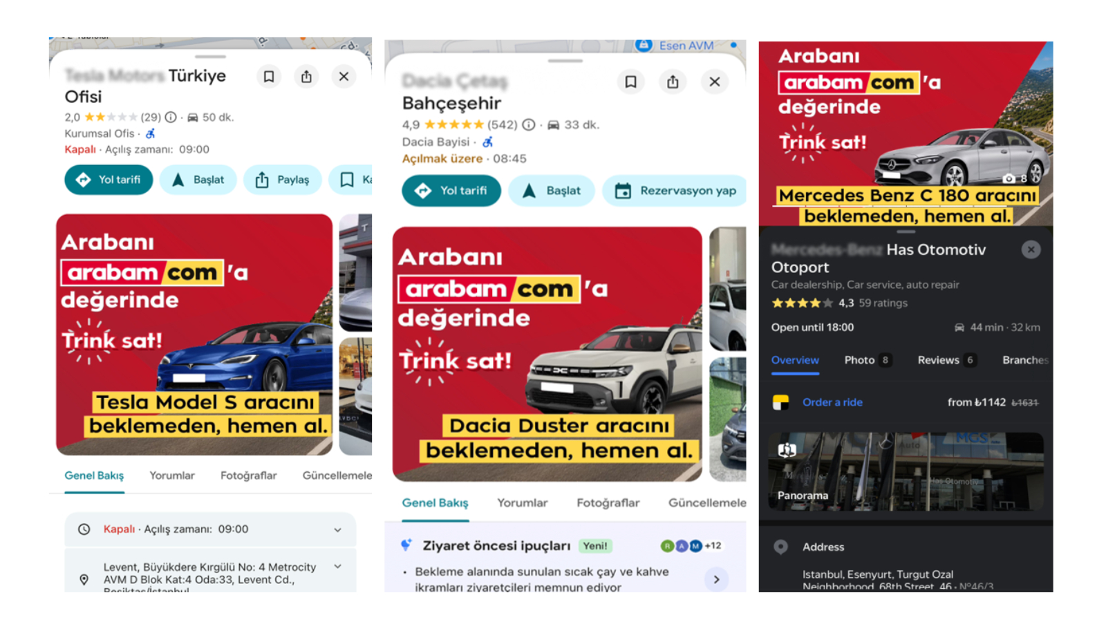 arabam.com ve Truemap, haritaları pazarlama mecrasına dönüştü