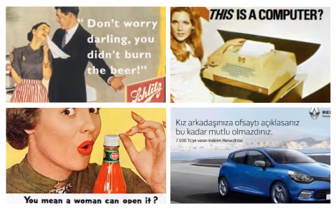 Cinsiyetciligi vurgulayarak dikkat ceken reklamlar