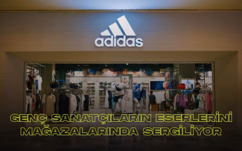 Adidas genc sanatcilarin markaya ozel tasarladiklari eserleri magazalarinda sergiliyor